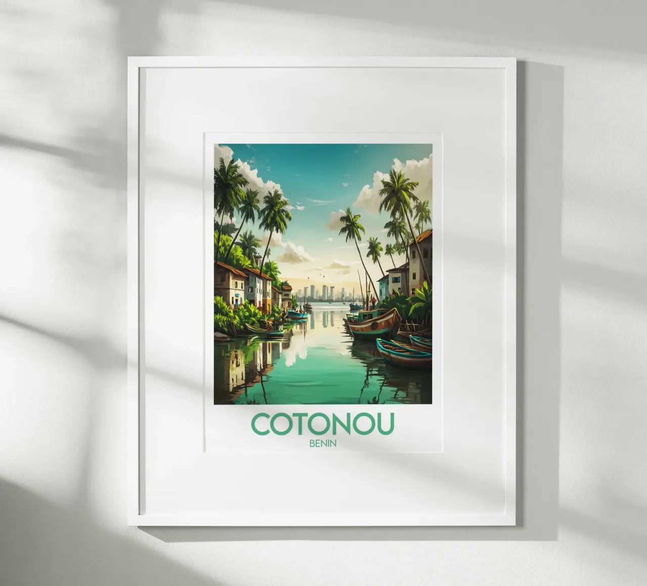 Affiche Cotonou poster con telaio in legno da Frame the World