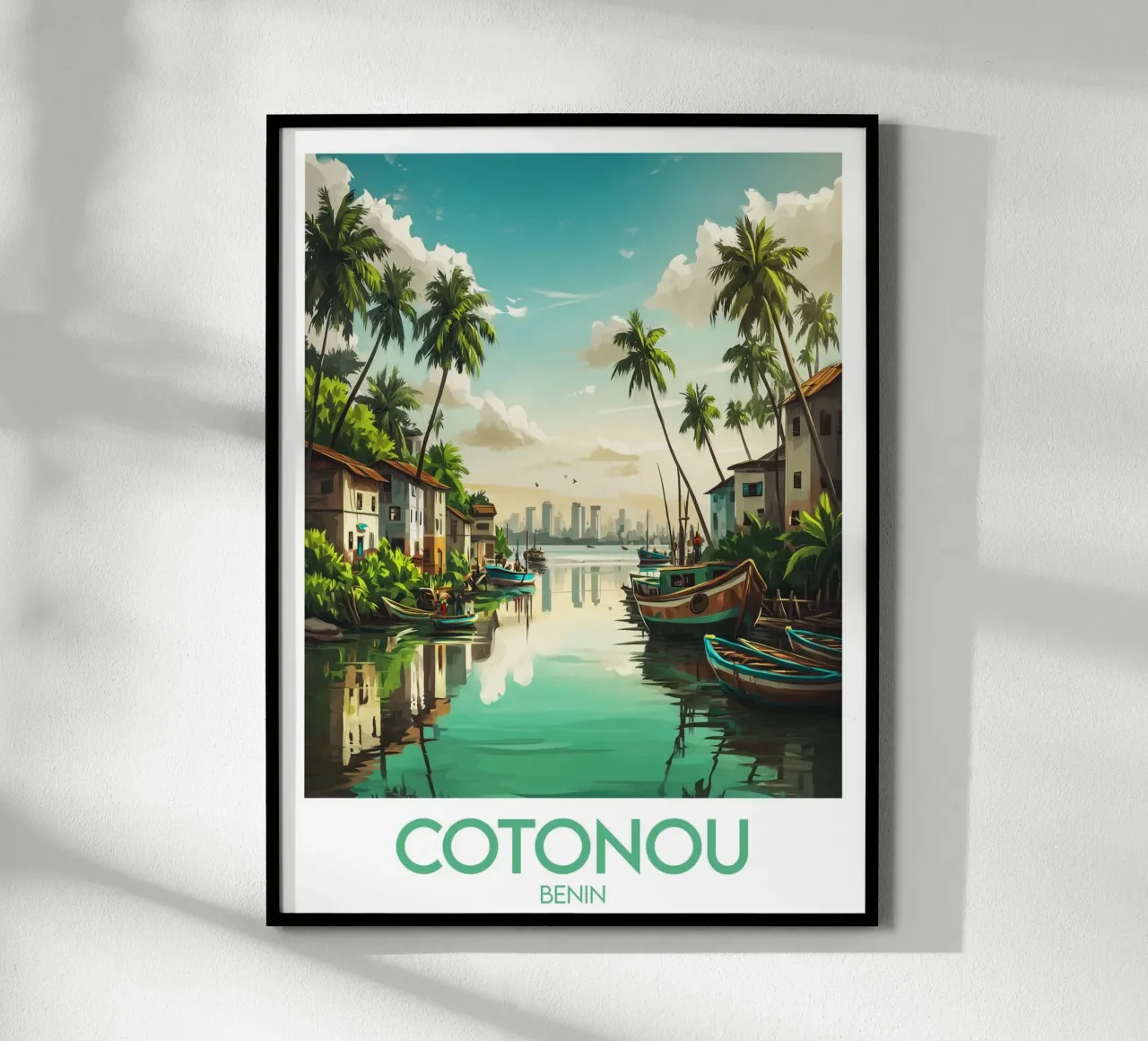 Affiche Cotonou poster con telaio in legno da Frame the World