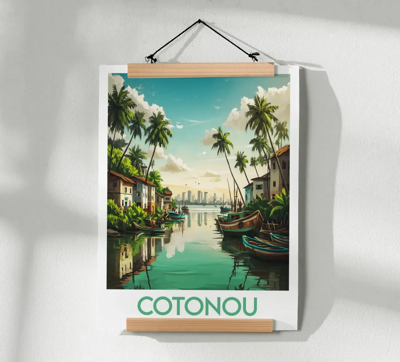 Affiche Cotonou poster con telaio in legno da Frame the World