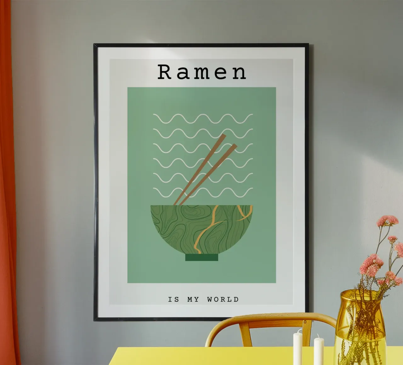 Ramen Lover poster con telaio in legno da Dreamer10
