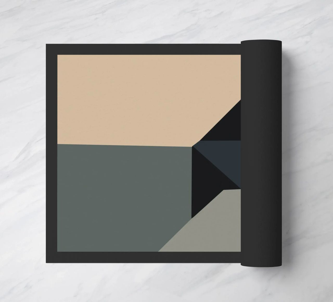 Minimal Muted color geometrical nordic art doormat by Little Dean