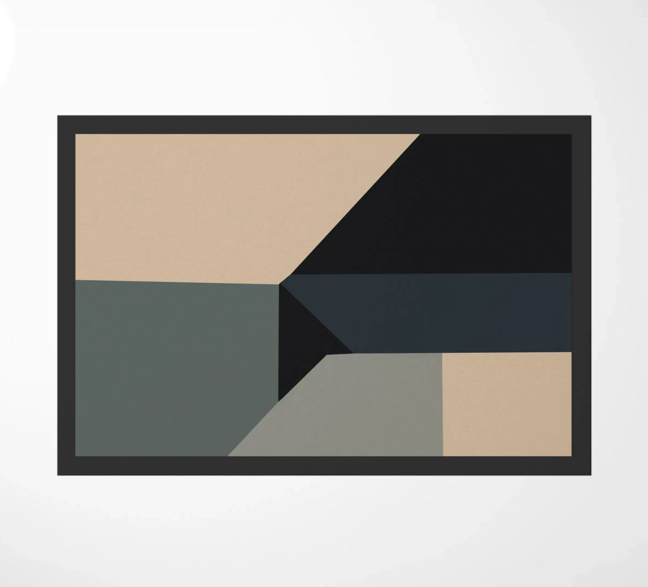 Minimal Muted color geometrical nordic art doormat by Little Dean