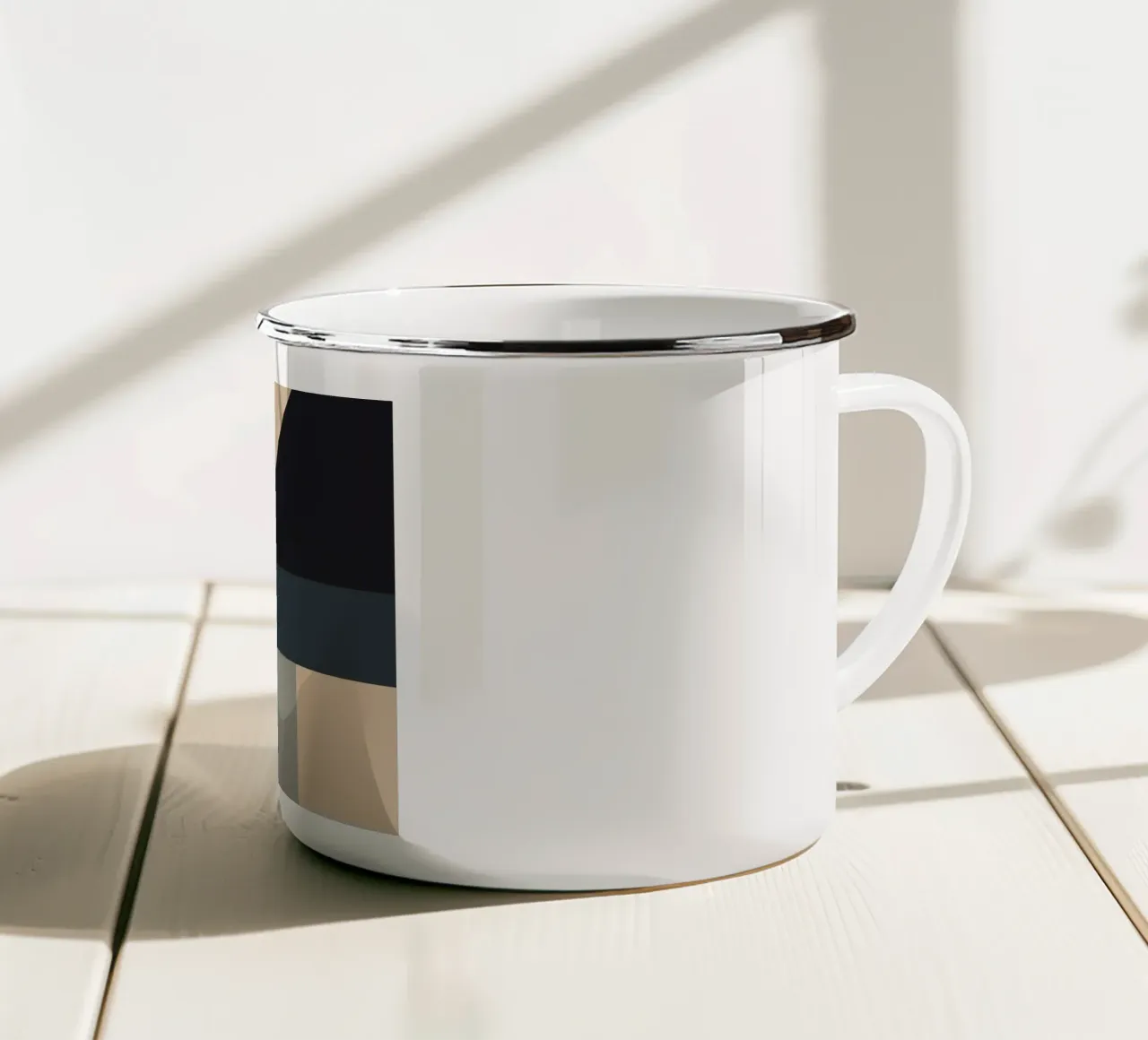 Minimal Colore tenue arte geometrica nordica tazza in smalto da Little Dean