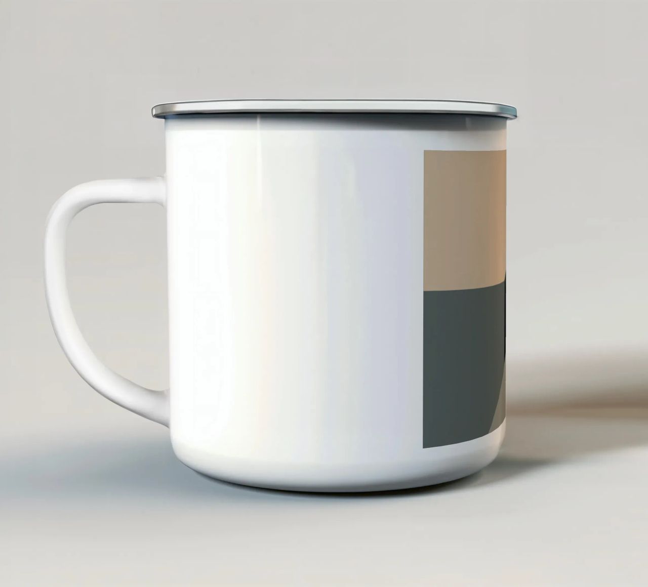 Minimal Muted color geometrical nordic art enamel mug by Little Dean