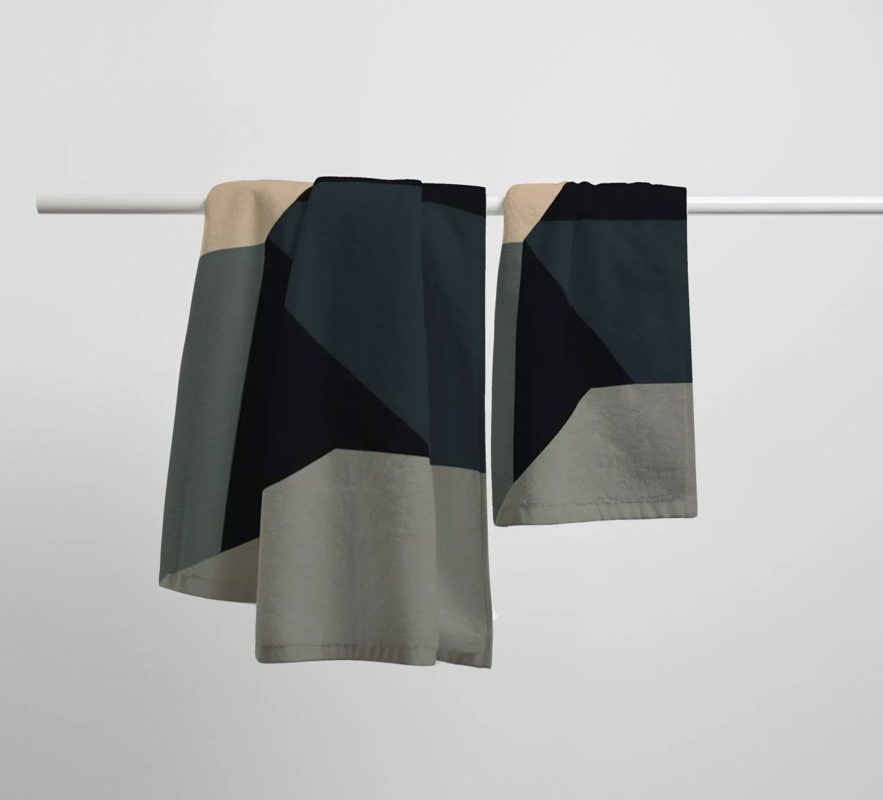 Minimal Muted color geometrical nordic art towel by Little Dean
