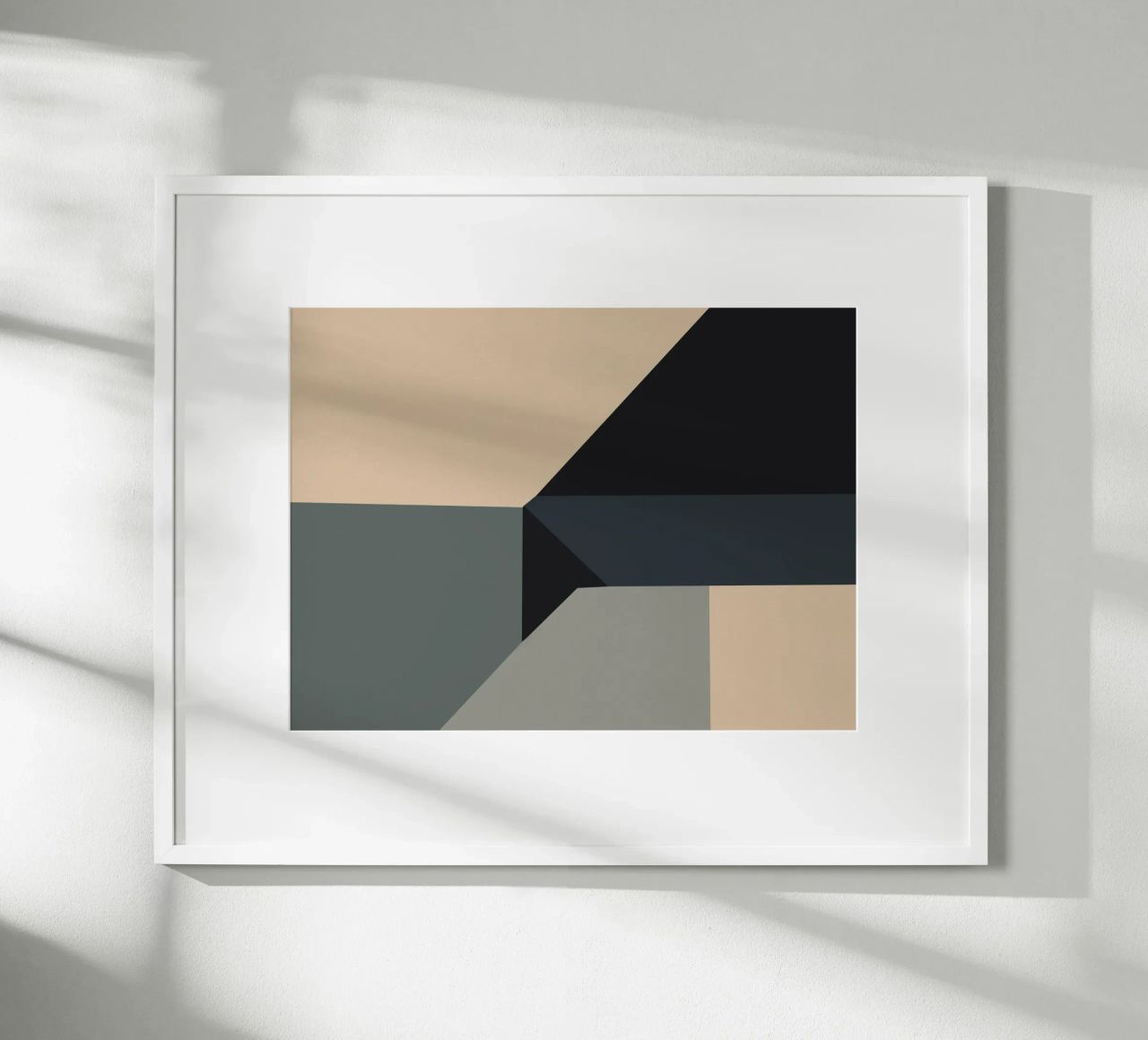 Minimal Muted color geometrical nordic art poster by Little Dean