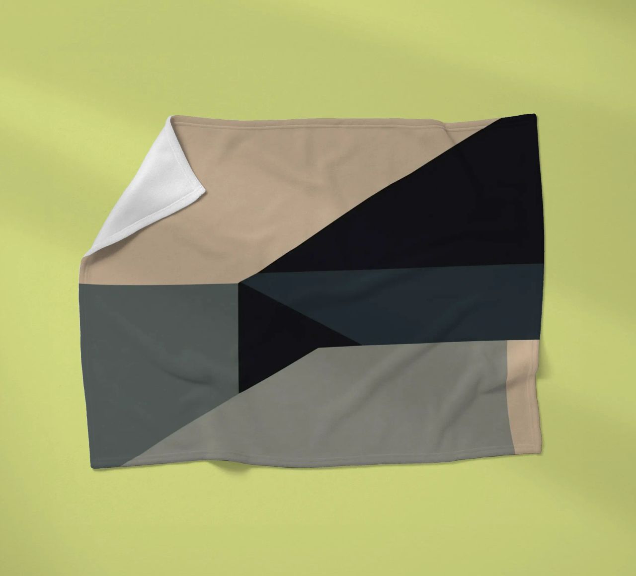 Minimal Muted color geometrical nordic art fleece blanket by Little Dean