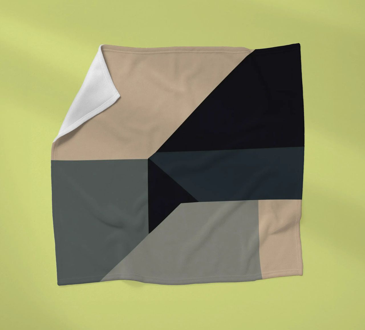 Minimal Muted color geometrical nordic art fleece blanket by Little Dean