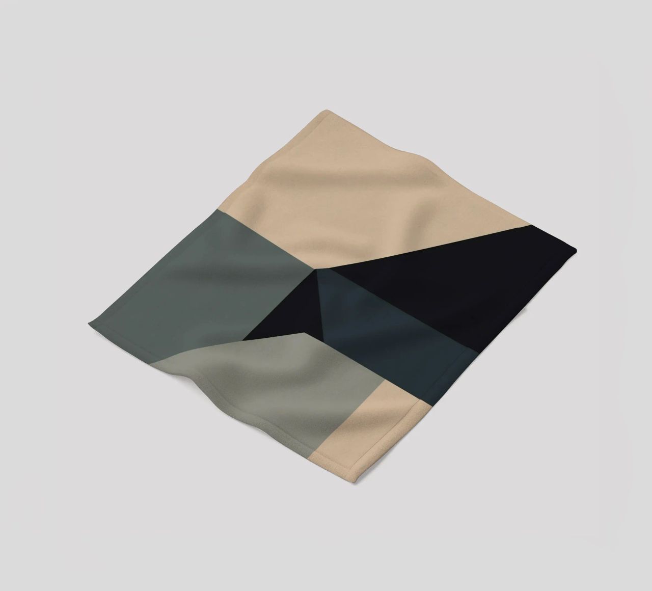 Minimal Muted color geometrical nordic art fleece blanket by Little Dean