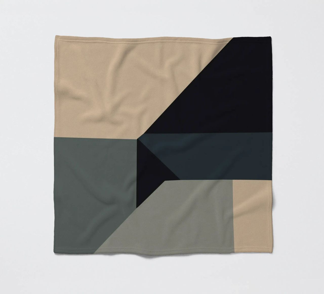 Minimal Muted color geometrical nordic art fleece blanket by Little Dean