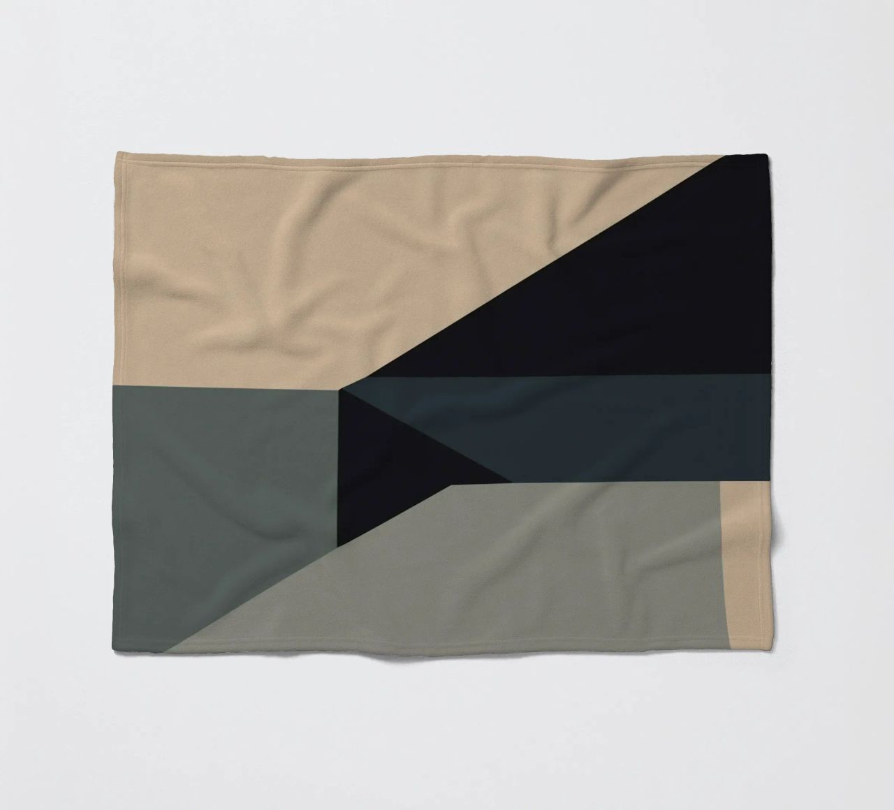 Minimal Muted color geometrical nordic art fleece blanket by Little Dean