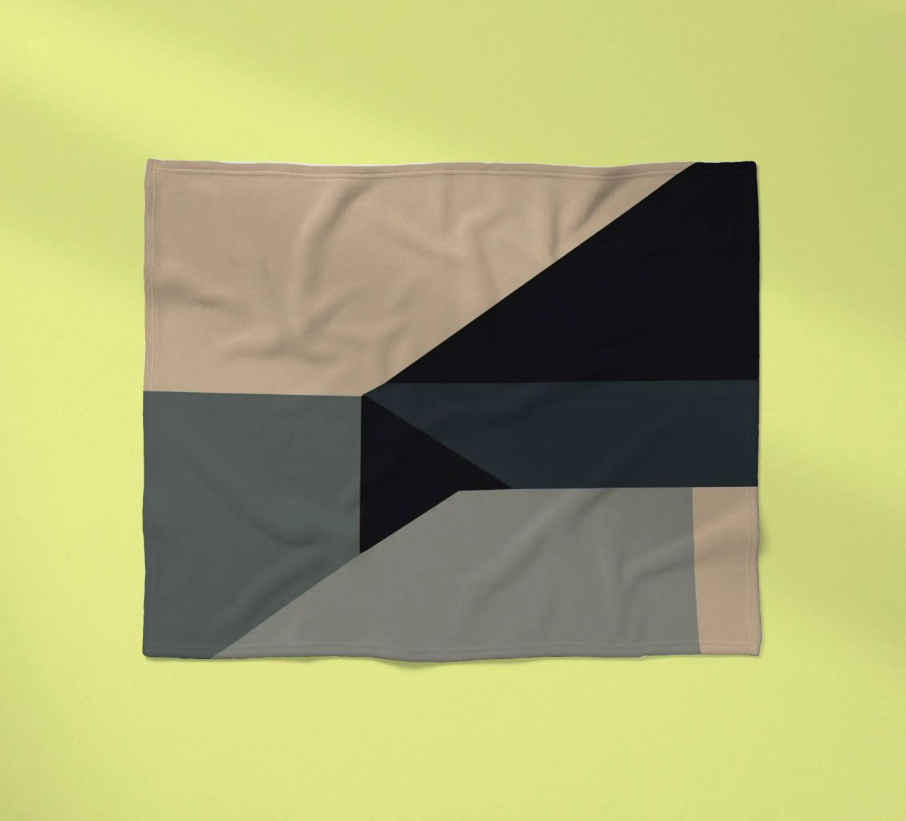 Minimal Muted color geometrical nordic art fleece blanket by Little Dean