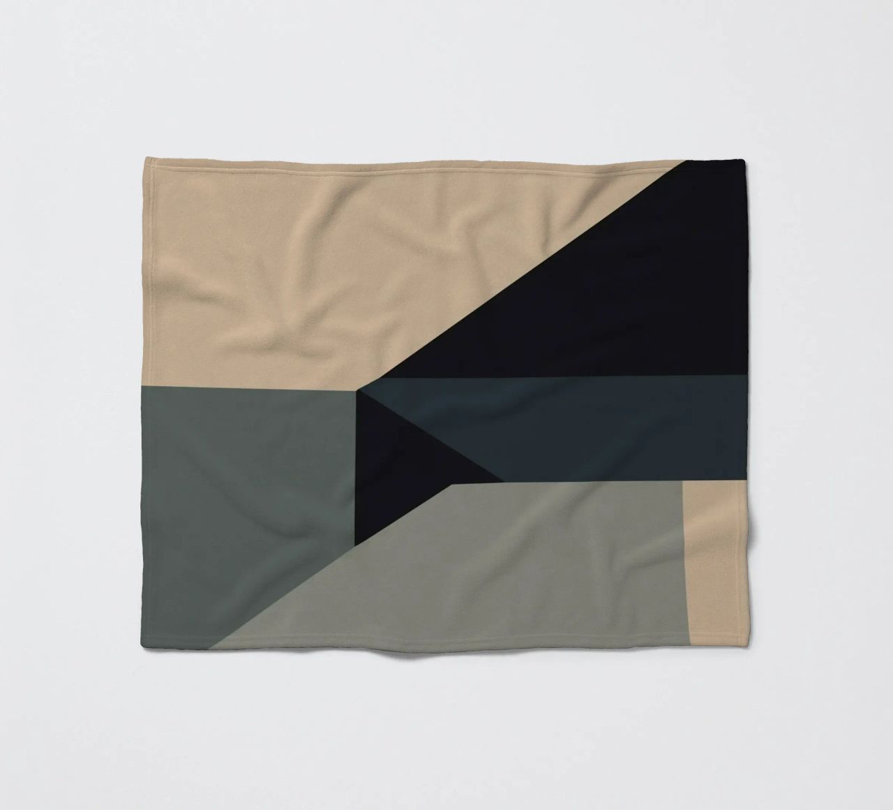 Minimal Muted color geometrical nordic art fleece blanket by Little Dean