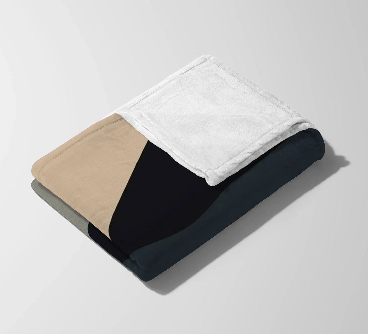 Minimal Muted color geometrical nordic art fleece blanket by Little Dean