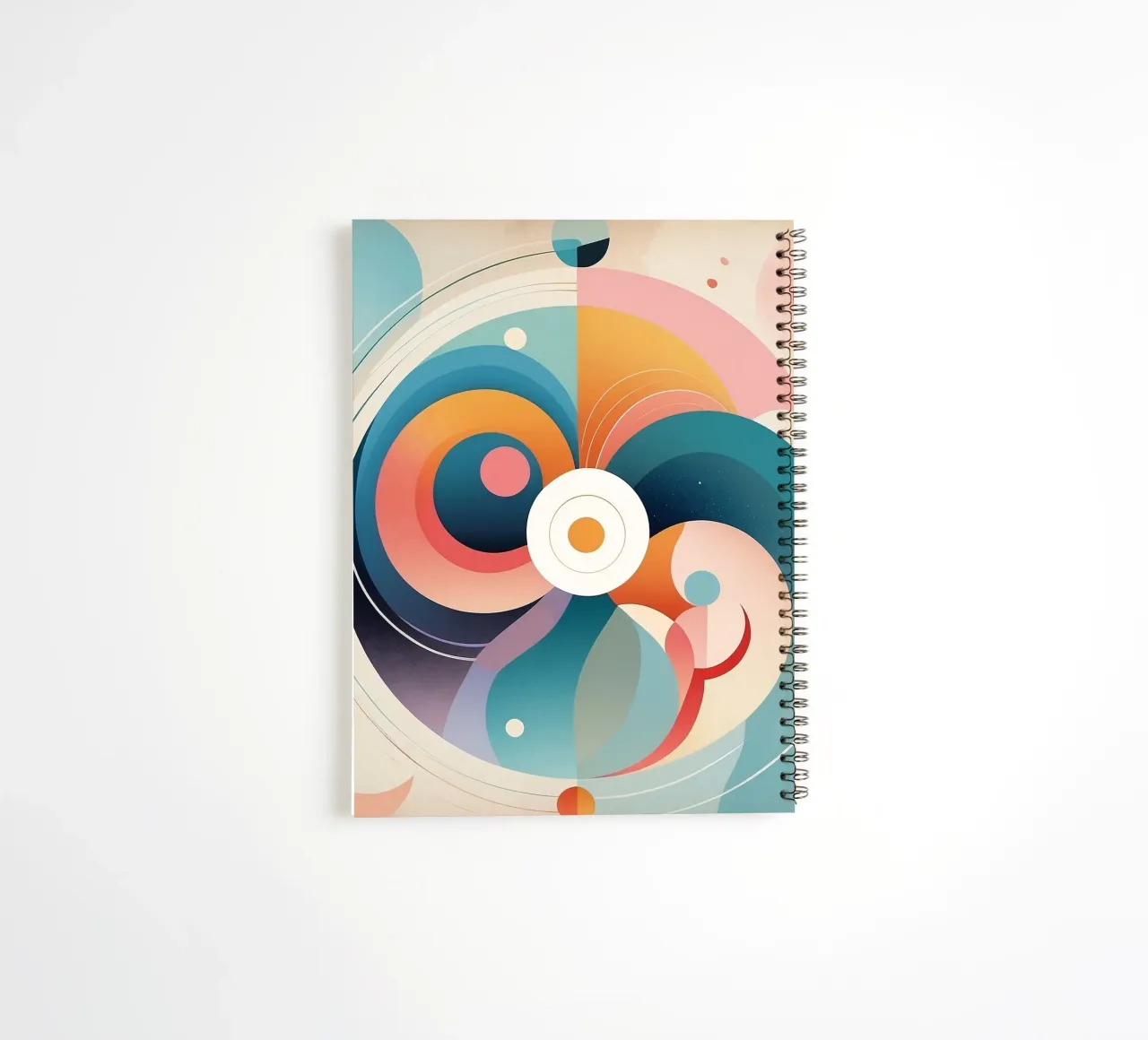 Colorful abstract design featuring swirling shapes spiral notebook by DesignDoodle