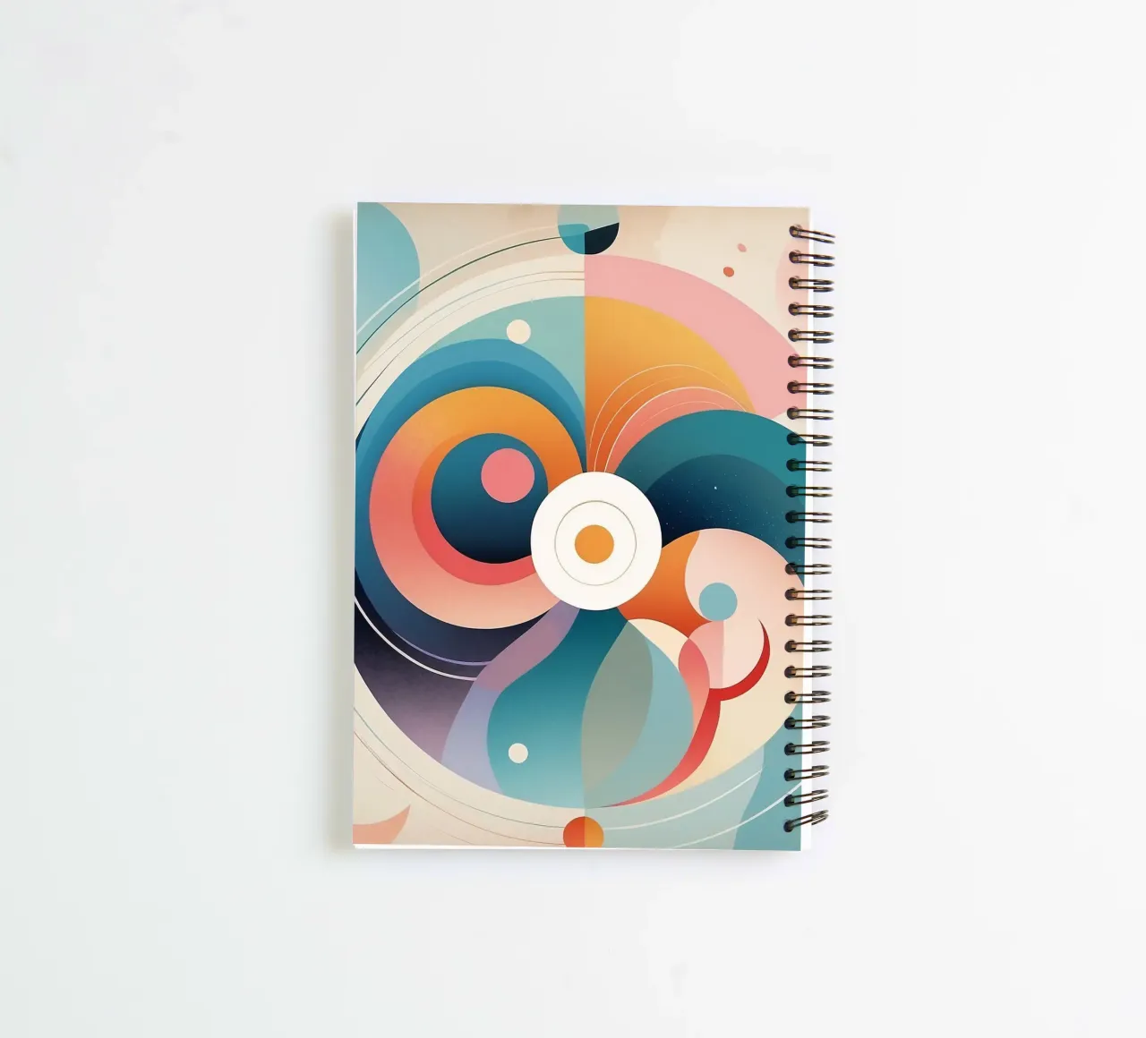 Colorful abstract design featuring swirling shapes spiral notebook by DesignDoodle