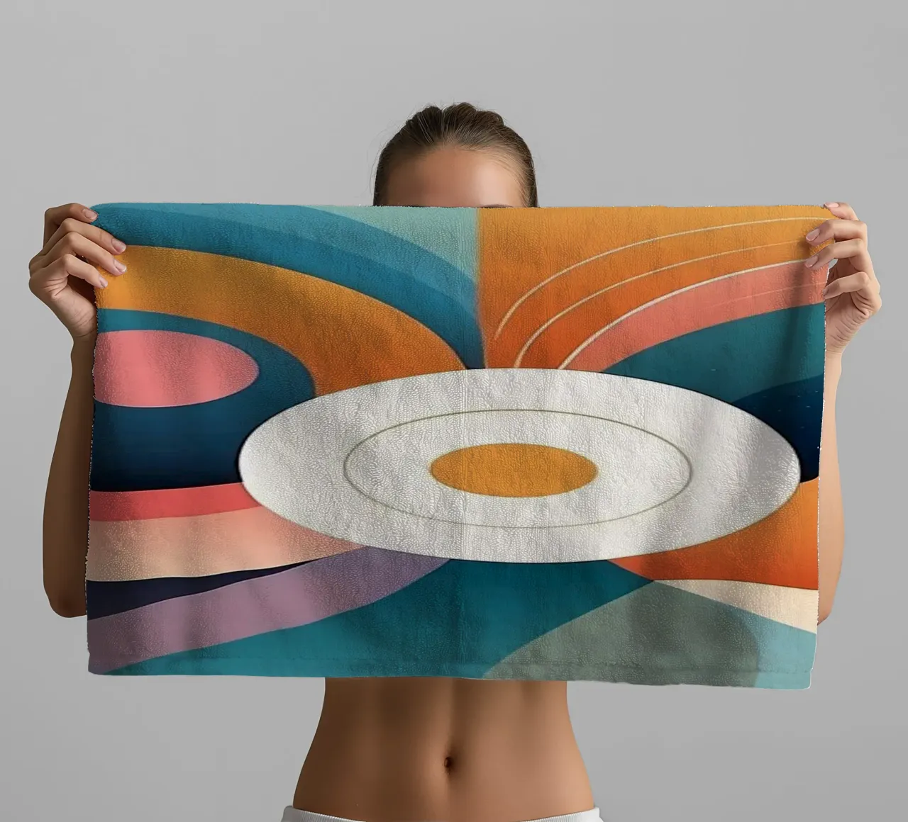 Kleurrijk abstract ontwerp met wervelende vormen badhanddoek van DesignDoodle