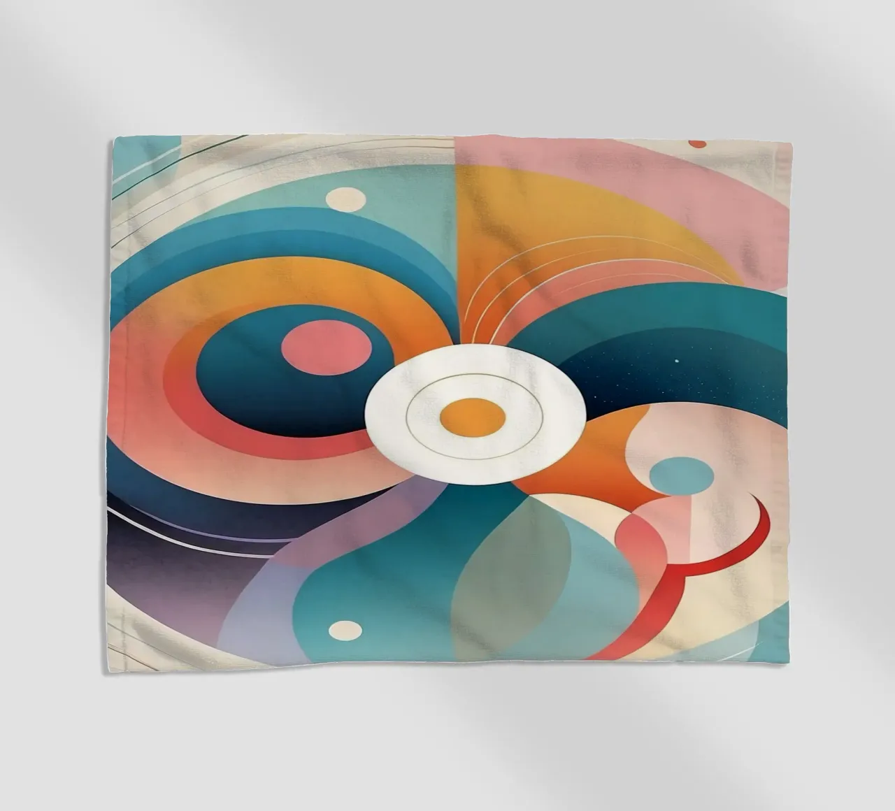 Colorful abstract design featuring swirling shapes beach towel by DesignDoodle