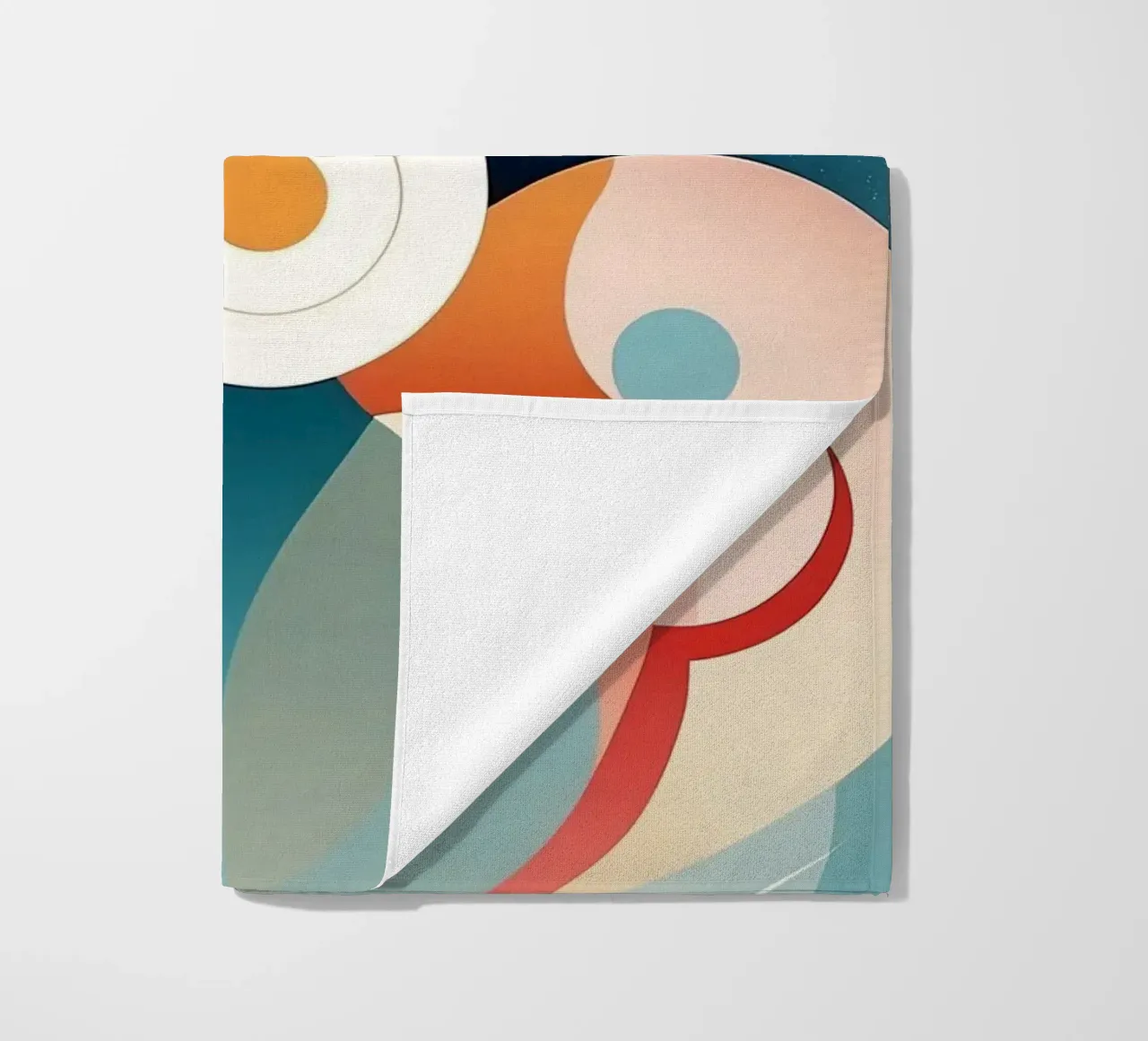 Colorful abstract design featuring swirling shapes beach towel by DesignDoodle