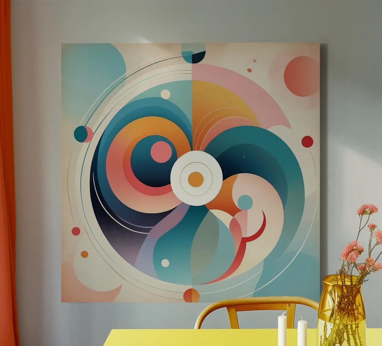 Kleurrijk abstract ontwerp met wervelende vormen canvas van DesignDoodle