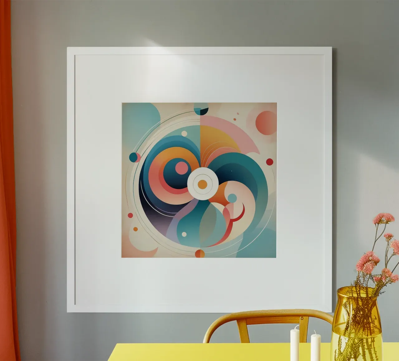 Buntes abstraktes Design mit wirbelnden Formen Hahnemühle von DesignDoodle