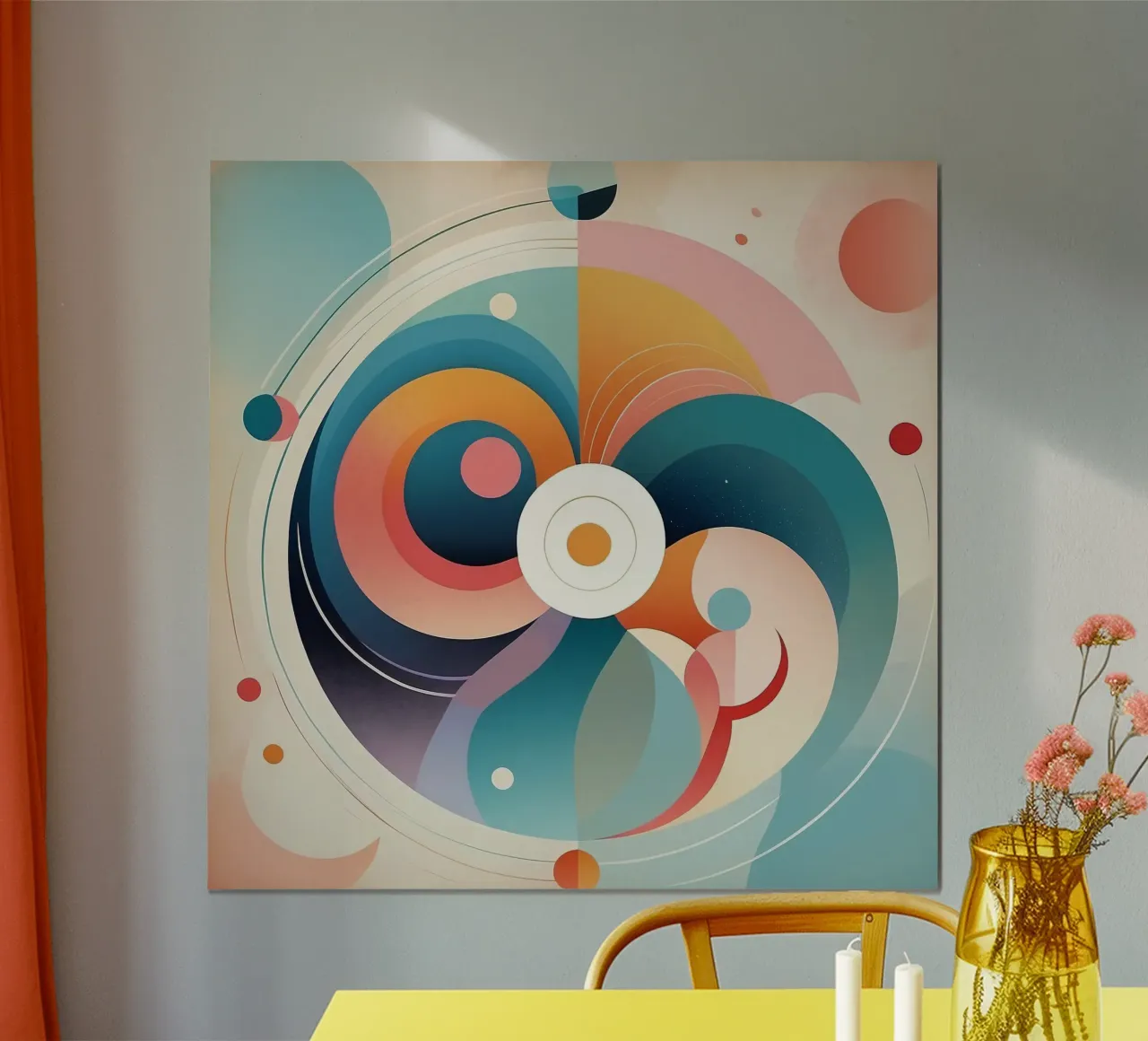 Buntes abstraktes Design mit wirbelnden Formen Hahnemühle von DesignDoodle