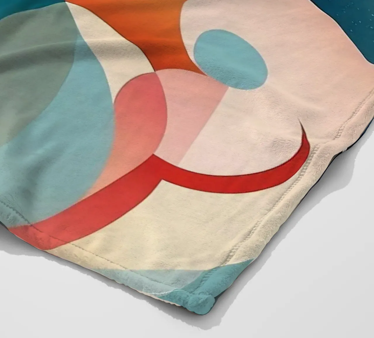 Colorful abstract design featuring swirling shapes fleece blanket by DesignDoodle