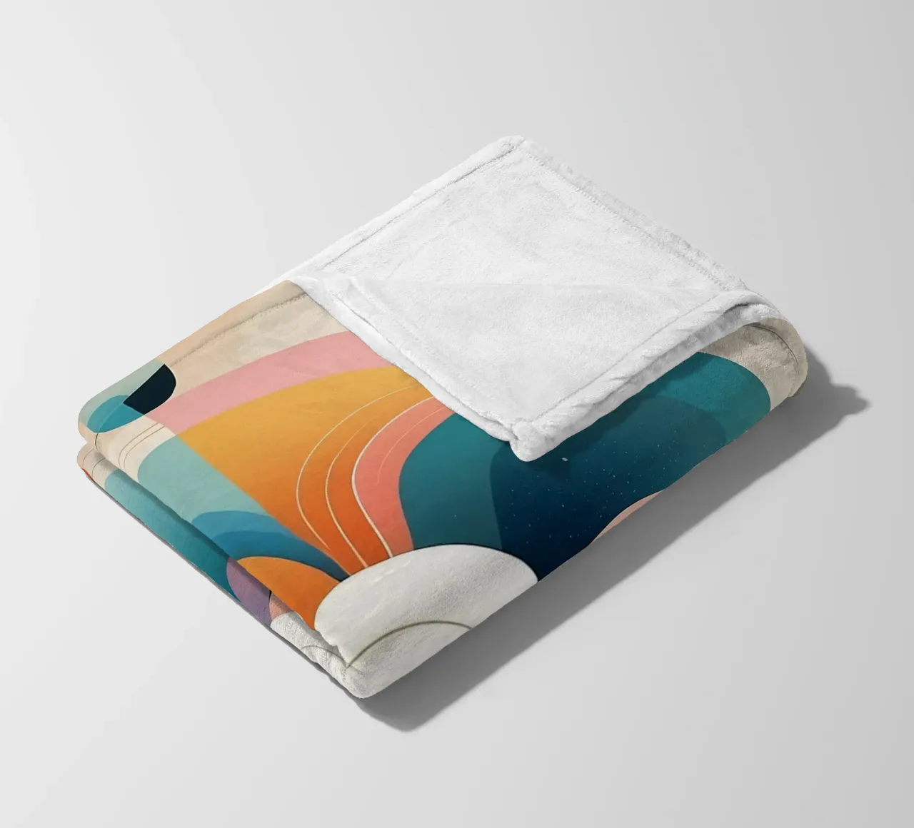 Colorful abstract design featuring swirling shapes fleece blanket by DesignDoodle