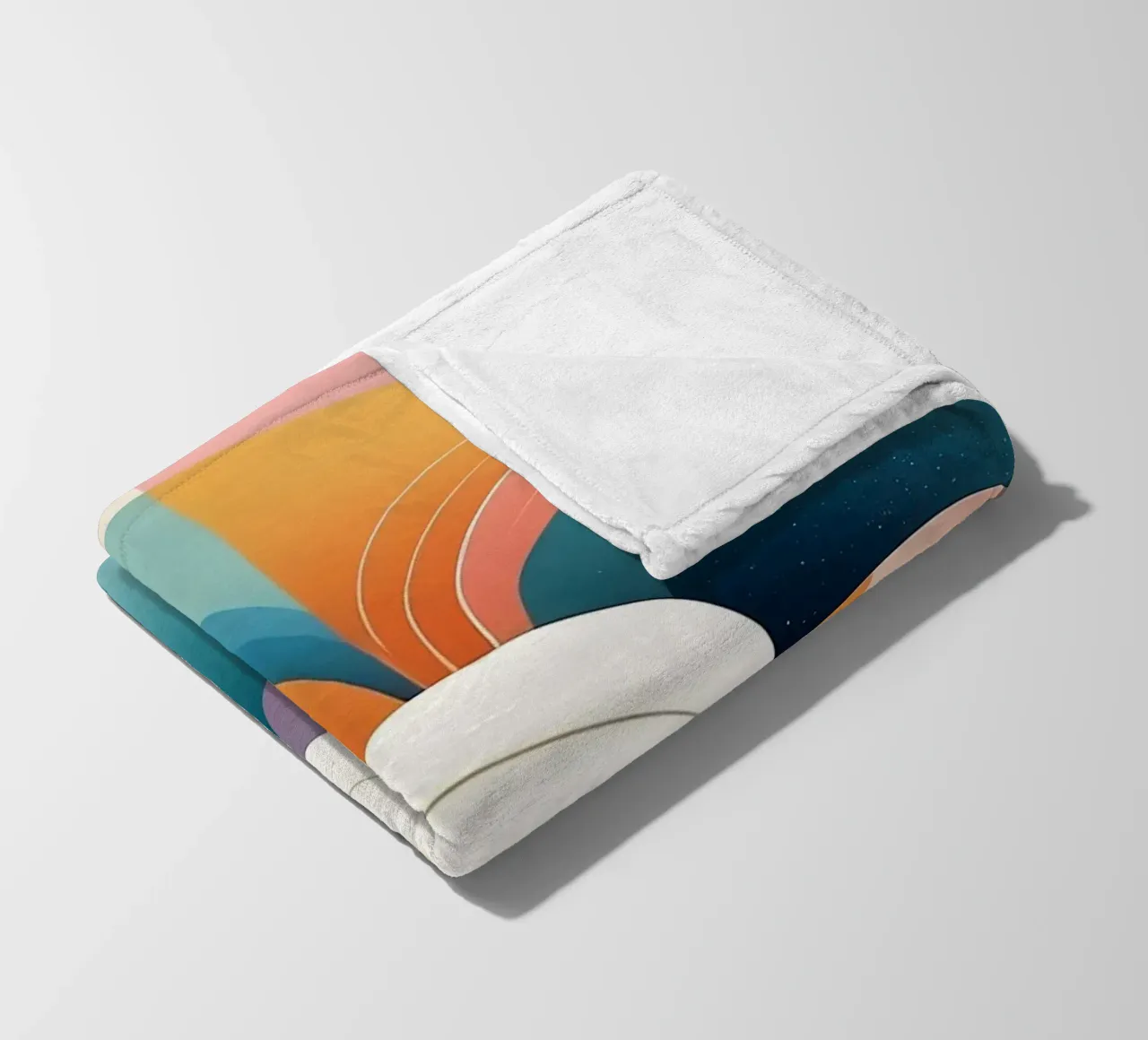 Colorful abstract design featuring swirling shapes fleece blanket by DesignDoodle