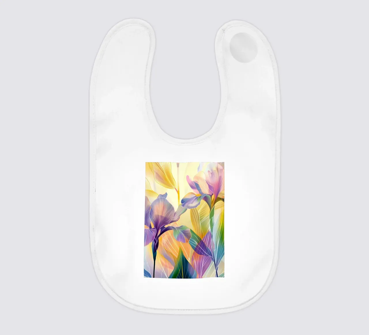 Iris-Blumenmuster Babylätzchen von Justyna Jaszke JBJart