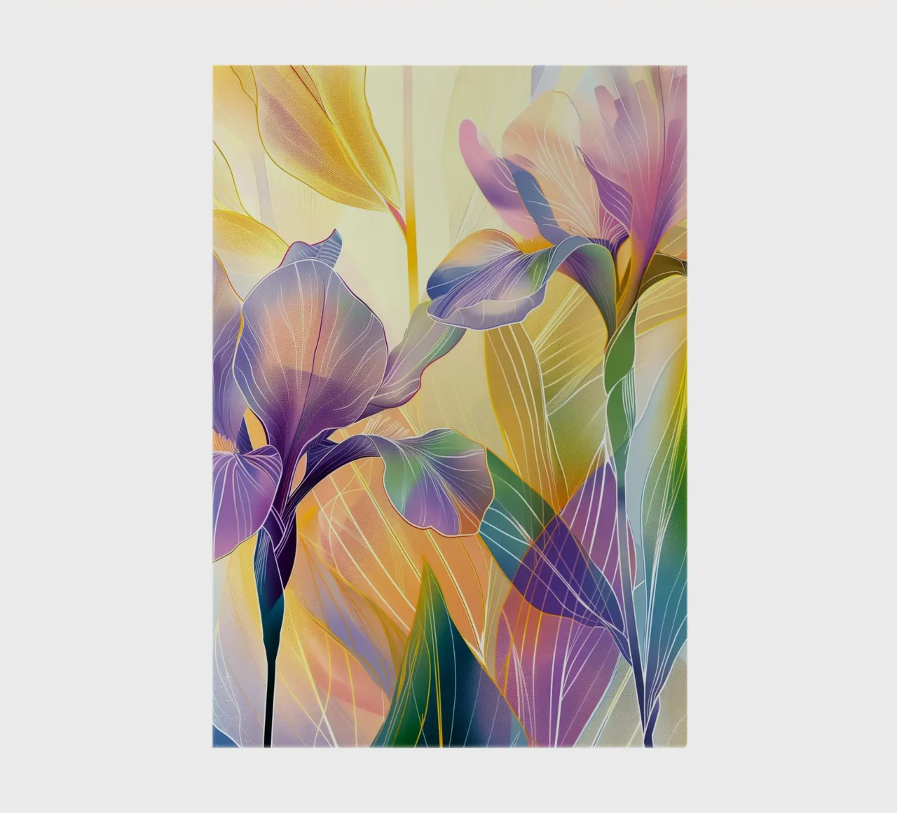 Iris floral pattern notebook by Justyna Jaszke JBJart