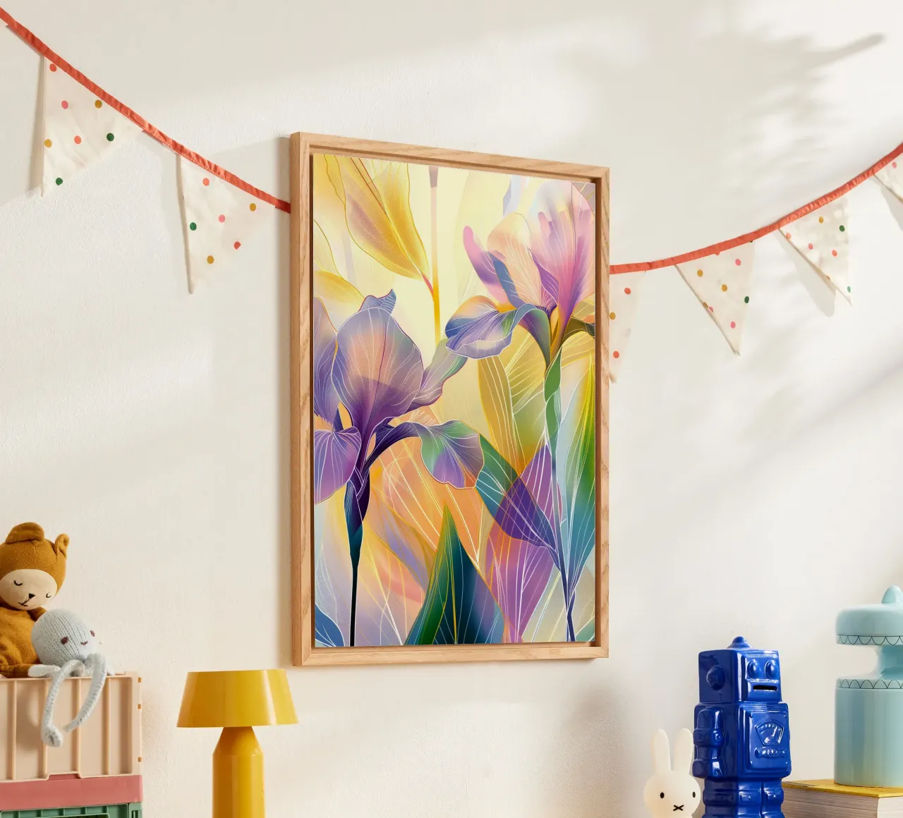 Iris floral pattern plexiglass da Justyna Jaszke JBJart