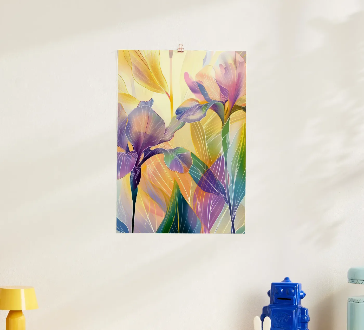 Iris floral pattern Poster von Justyna Jaszke JBJart