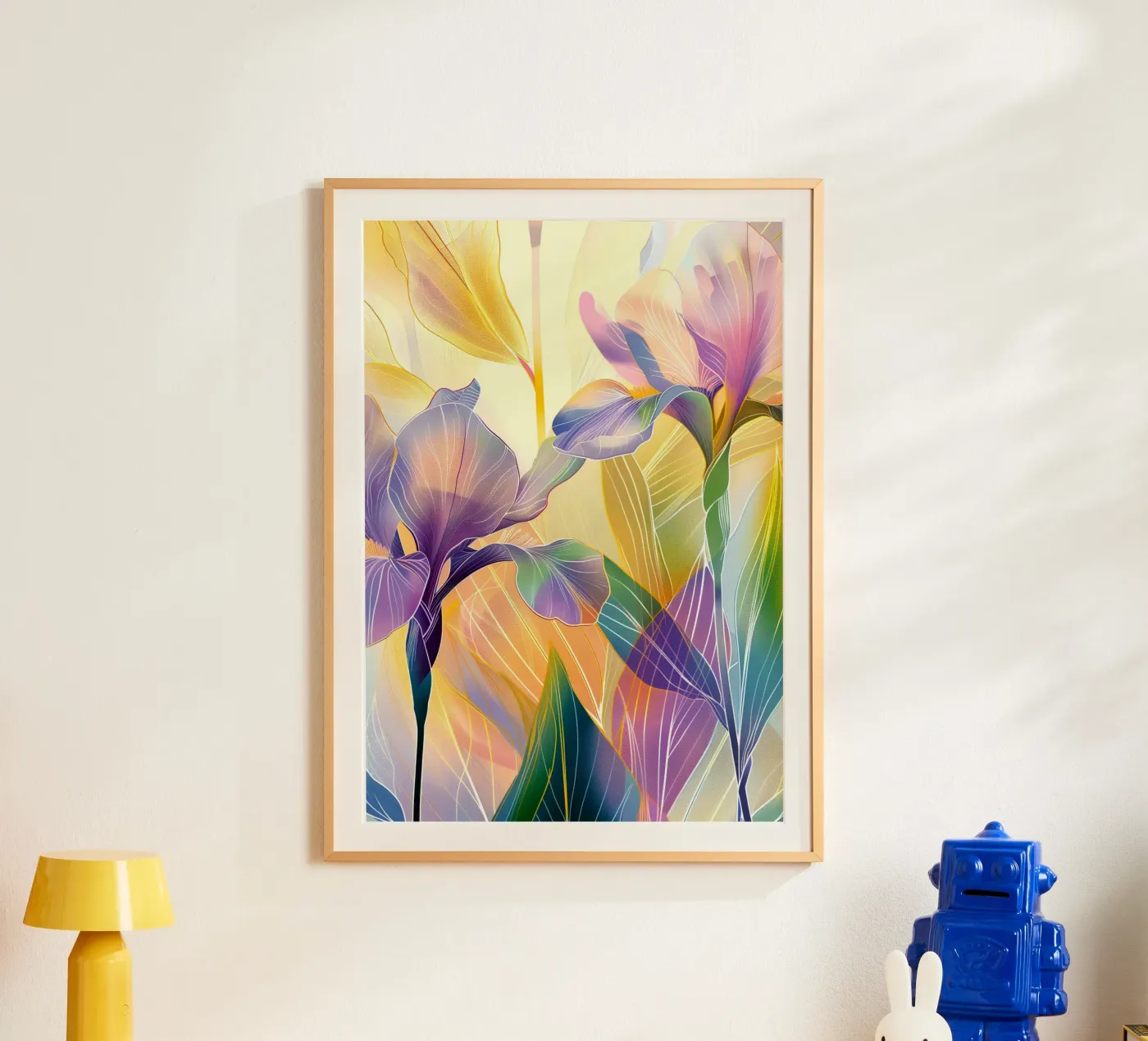 Iris floral pattern Poster von Justyna Jaszke JBJart