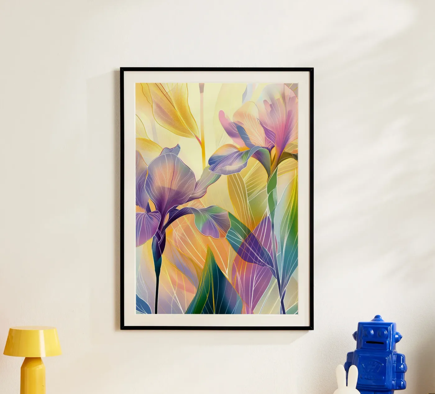 Iris floral pattern Poster von Justyna Jaszke JBJart