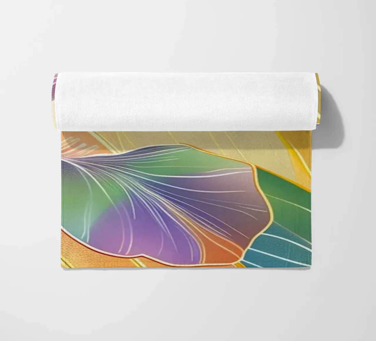 Iris floral pattern beach towel by Justyna Jaszke JBJart