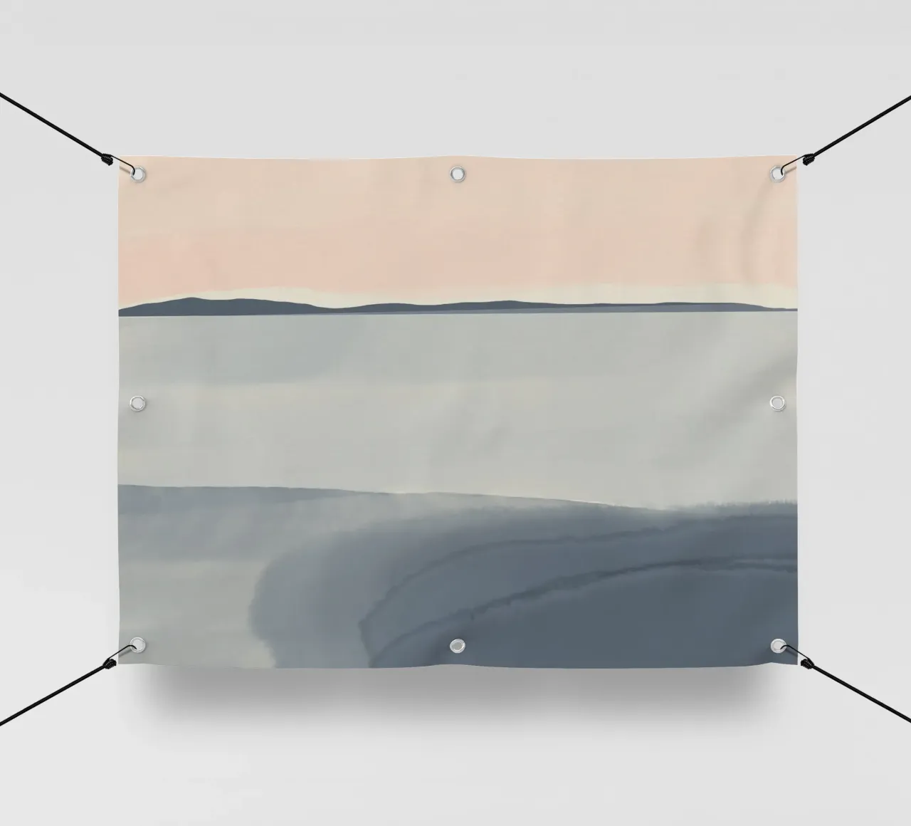 Paesaggio marino semplice lavato in modo tenue telo in pvc da Little Dean