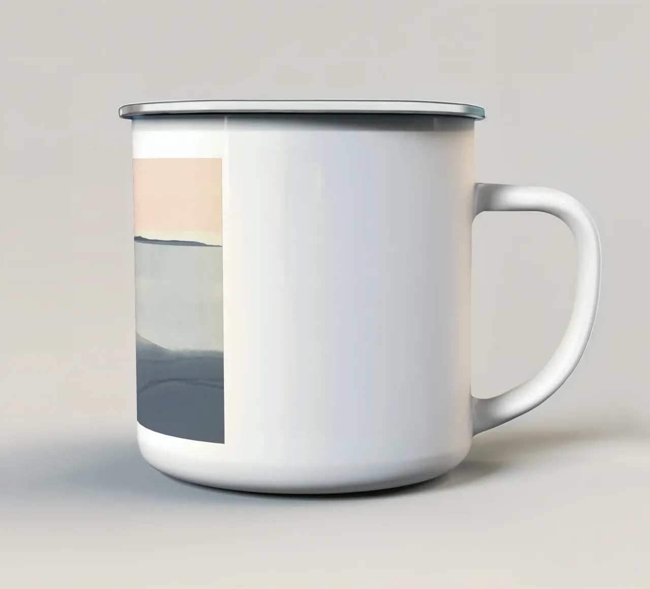 Paesaggio marino semplice lavato in modo tenue tazza in smalto da Little Dean