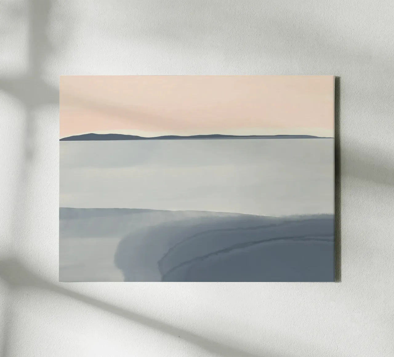 Paesaggio marino semplice lavato in modo tenue tela con Cornice a cassetta da Little Dean