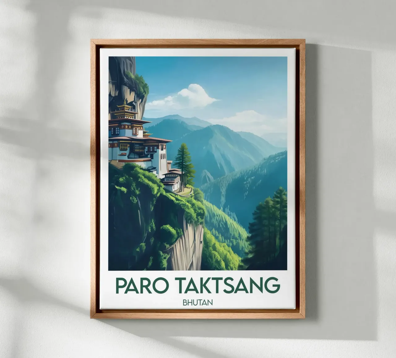 Affiche Paro Taktsang tela con Cornice a cassetta da Frame the World