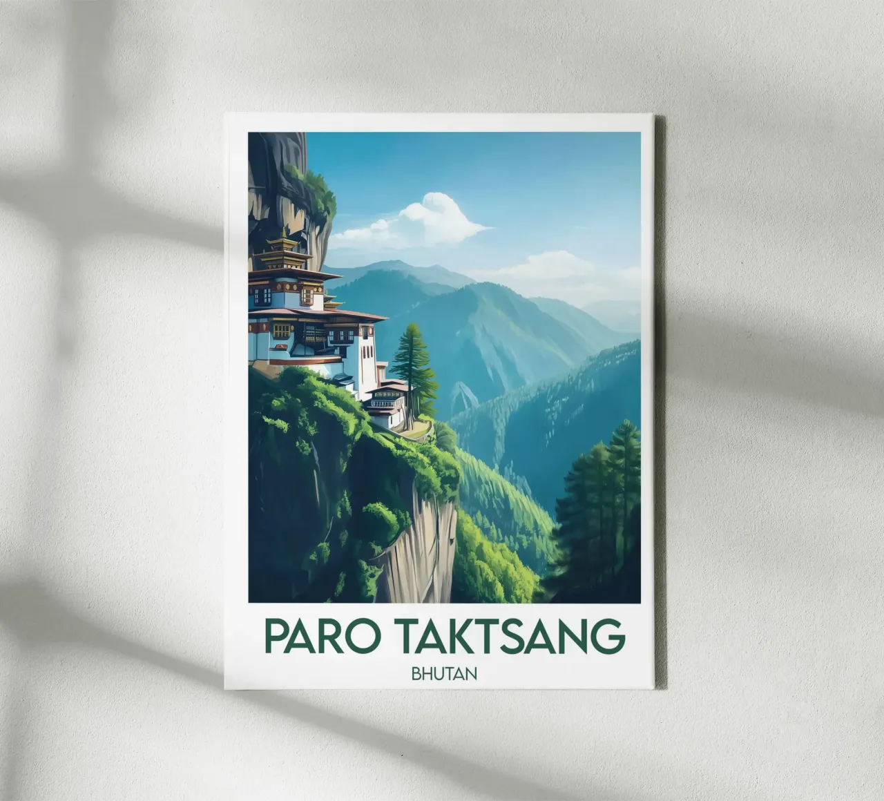 Affiche Paro Taktsang tela con Cornice a cassetta da Frame the World