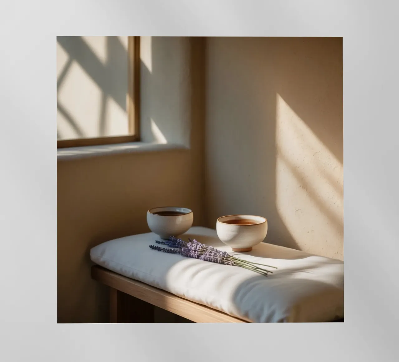 Angolo relax con tè e lavanda in una stanza illuminata dal sole pellicola backlit da DesignDoodle