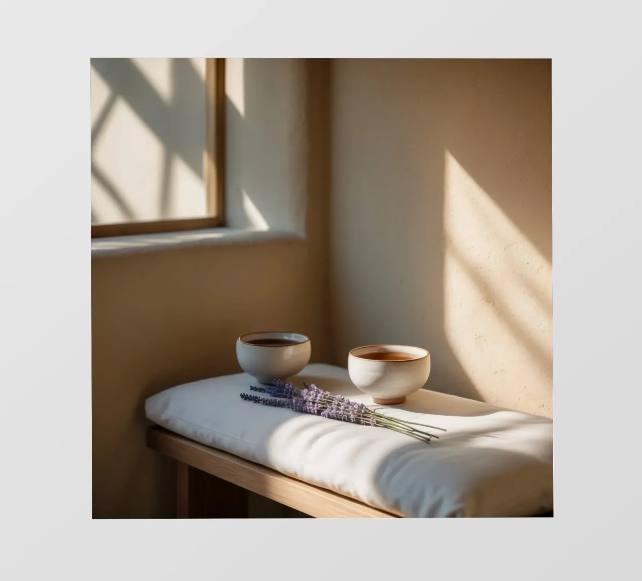Angolo relax con tè e lavanda in una stanza illuminata dal sole pellicola backlit da DesignDoodle