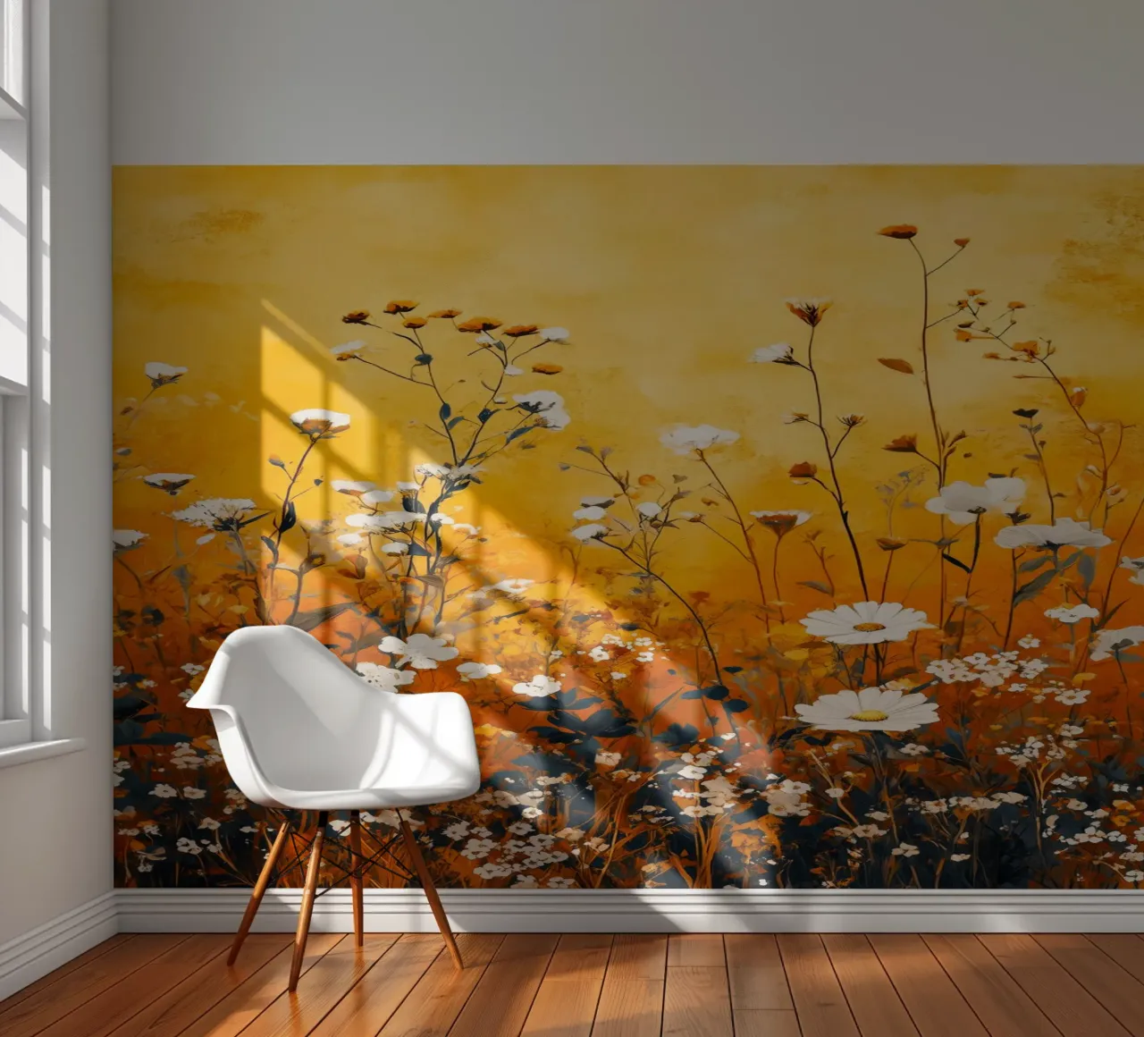 Wildflowers yellow meadow photo wallpaper by Justyna Jaszke JBJart