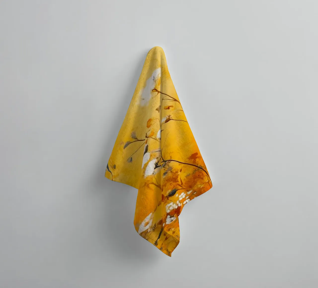 Wildflowers yellow meadow towel by Justyna Jaszke JBJart