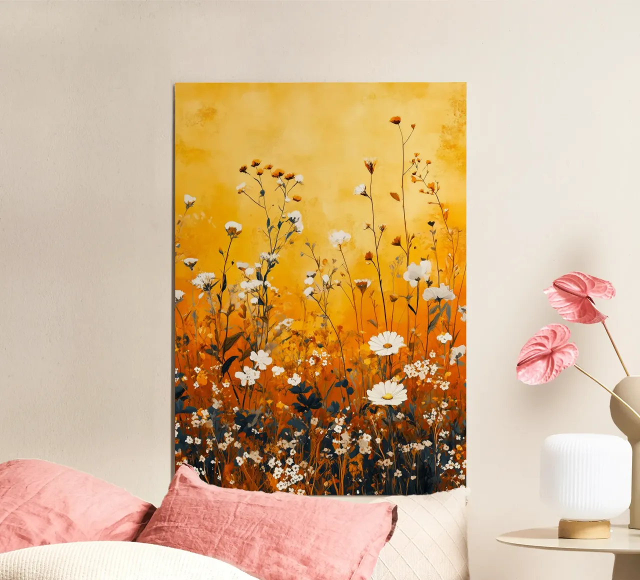 Wildflowers yellow meadow alu-dibond by Justyna Jaszke JBJart