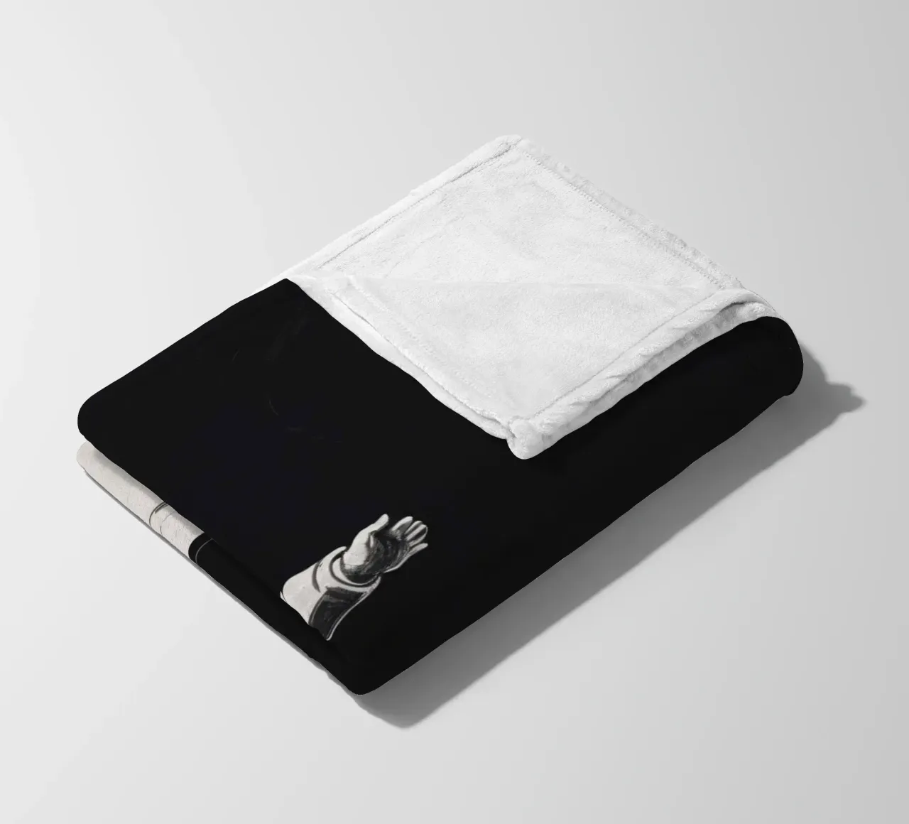 Astronaut exploring the moon's surface during a serene lunar fleece blanket by DesignDoodle