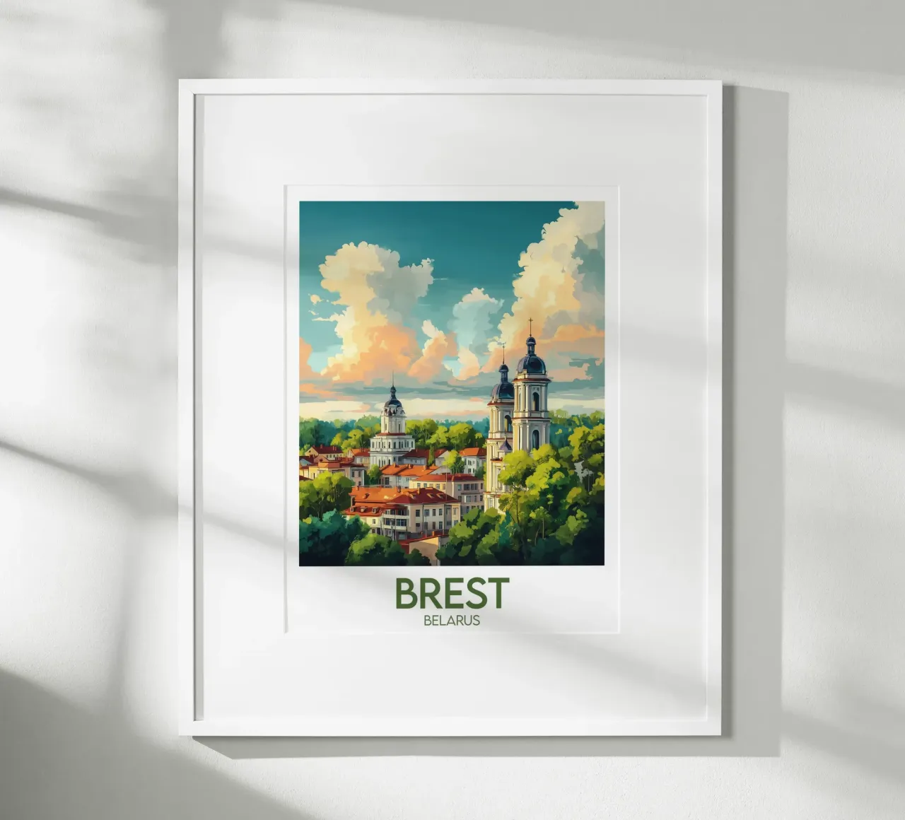 Affiche Brest poster con telaio in legno da Frame the World