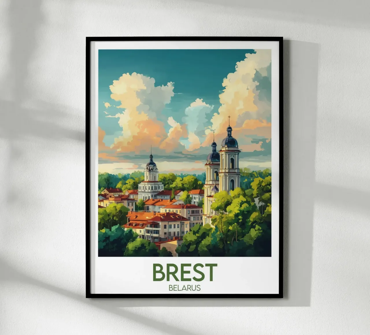 Affiche Brest poster con telaio in legno da Frame the World