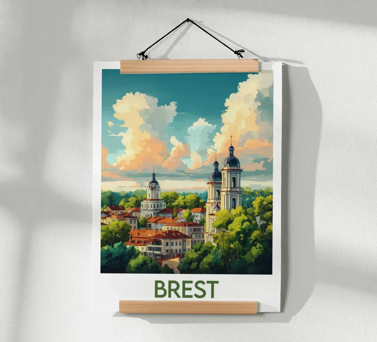 Affiche Brest poster con telaio in legno da Frame the World